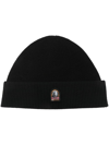 PARAJUMPERS LOGO-PATCH KNITTED MERINO BEANIE