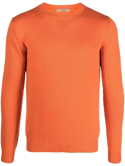 Nuur Crew-neck Wool Jumper In Orange