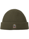 PARAJUMPERS LOGO-PATCH-RIBBED-KNIT BEANIE