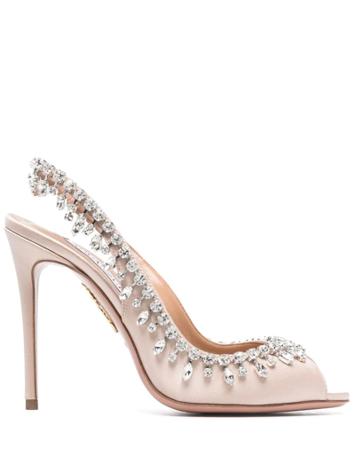 Aquazzura Temptation 105mm Crystal-embellished Sandals In Rosa
