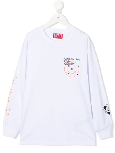 Diesel Ufo Graphic-print T-shirt In Weiss