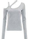 Jw Anderson Cut Out Detail Asymmetric Top In Grey