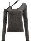 Jw Anderson Asymmetric-cutout Stretch-jersey Top In Grey
