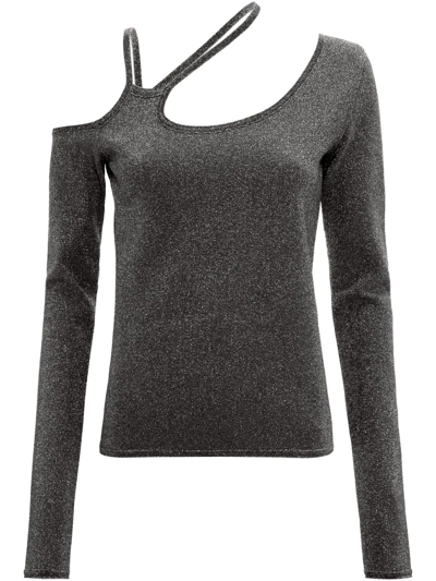 Jw Anderson Asymmetric-cutout Stretch-jersey Top In Grey