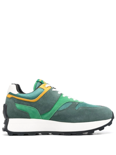 Ambush Lace-up Leather Sneakers In Green
