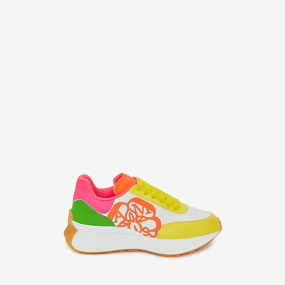 Alexander Mcqueen Sprint Runner Leather Sneakers In Multicolor
