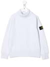 Stone Island Compass-patch Roll-neck Jumper In Grau