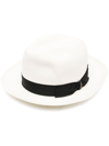 Borsalino Quito Medium Brim Straw Panama Hat In White