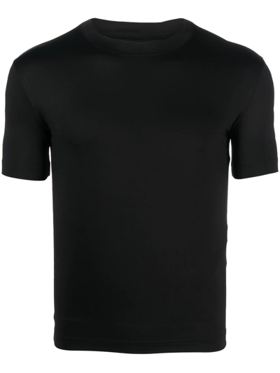 Balenciaga Round-neck Stretch T-shirt In Schwarz