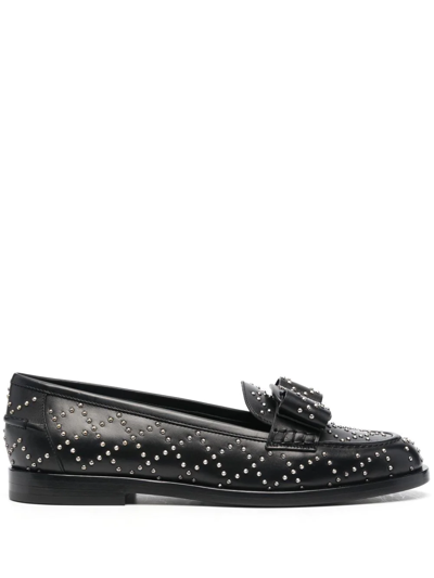 Ferragamo Viva Studded Loafers In Black