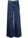 Helmut Lang Zip High Rise Straight Leg Jeans In Indigo In Blau