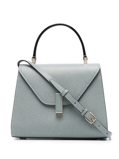 Valextra Iside Leather Tote Bag In Blau