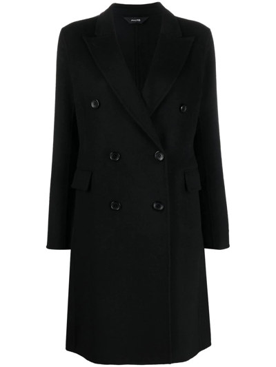 Paltò Double-breasted Button-front Coat In Blue
