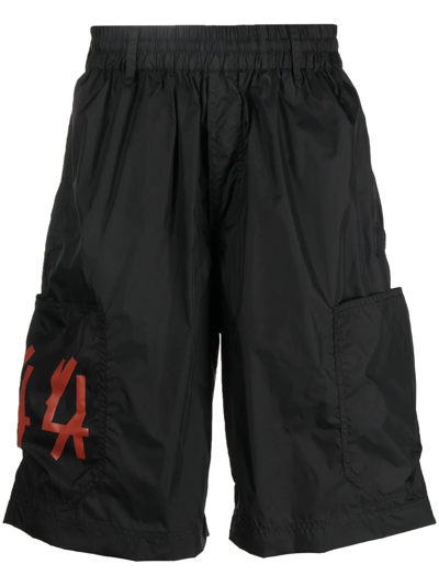 44 Label Group Logo-print Track Shorts In 099 Black