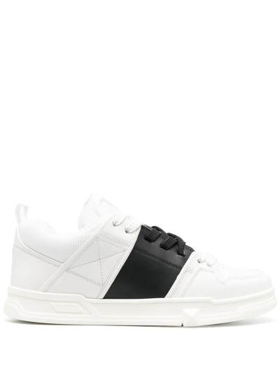 Valentino Garavani Valetino Garavani Open Skate Leather Sneakers In White,black