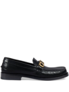 GUCCI LOGO-PLAQUE LOAFERS