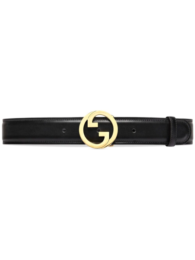 Gucci Logo-plaque Buckle-fastening Belt In Schwarz