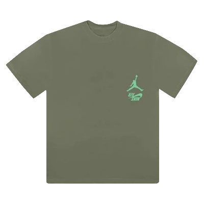 Pre-owned Travis Scott X Nike Air Jordan Highest T-shirt 'olive' In Green