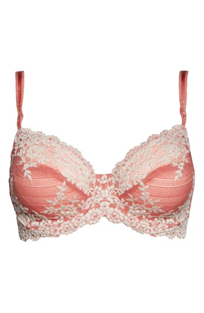 Wacoal Embrace Lace Underwire Bra In Faded Rose/ White Sand