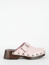 Ganni Pink Leather Retro Loafers In Pink