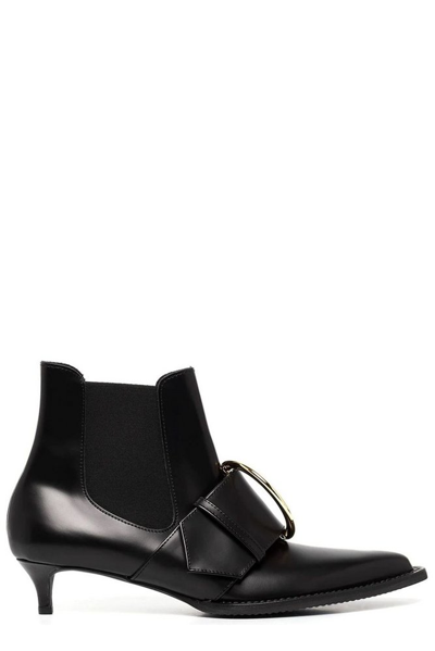 Comme Des Garçons Oversized-buckle 40mm Ankle Boots In Black
