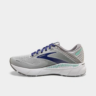 Brooks Women's Adrenaline Gts 22 Shoes - Ee/extra Wide Width In Grey/white/purple In Grey/blue/green