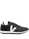 Veja Panelled Low-top Lace-up Sneakers In Black