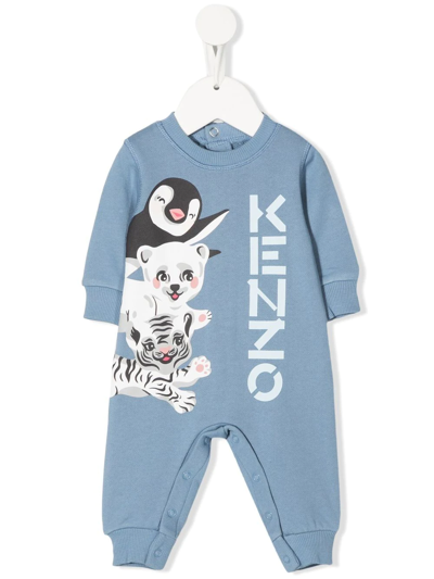 Kenzo Babies' Logo-print Jersey Pyjamas In Blue