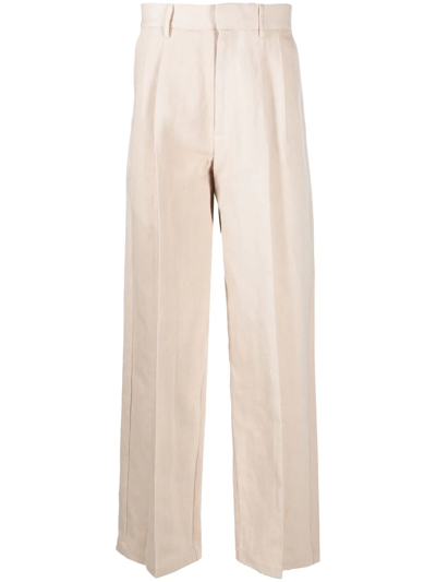 Commas Neutral Tailored Trousers In Neutrals