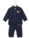 Diesel Boys Navy Blue Cotton Tracksuit In Blue