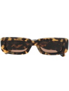 Attico + Linda Farrow Mini Marfa Rectangular-frame Tortoiseshell Acetate Sunglasses In Brown