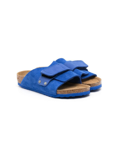 Birkenstock Kids' Suede Touch-strap Sandals In Ultra Blue