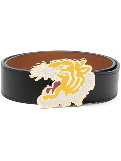 Kenzo 3cm Reversible Leather Belt In Black