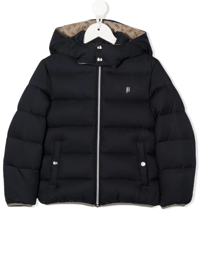 Herno Kids' Hooded Padded Jacket In Blu