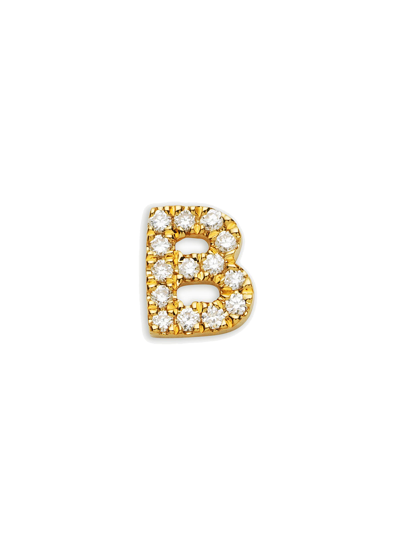 Loquet London Diamond 18k Yellow Gold B Initial Charm