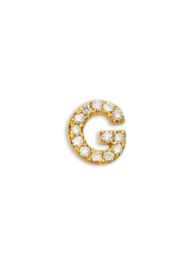 Loquet London Diamond 18k Gold Letter 'g' Charm