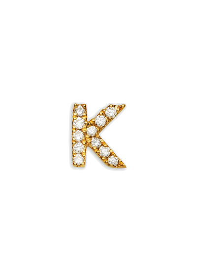 Loquet London Diamond 18k Gold Letter 'k' Charm