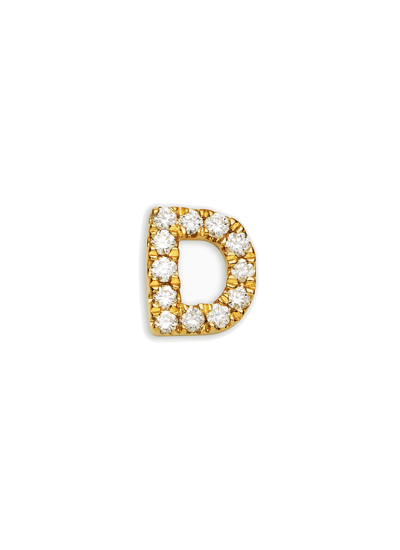 Loquet London Diamond 18k Gold Letter 'd' Charm