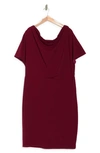 Alexia Admor Olivia Draped One Shoulder Sheath Dress In Burgundy