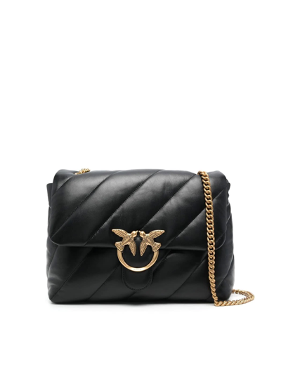 Pinko Love Big Puff Maxi Quilt Crossbody In Q Black