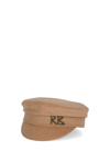 Ruslan Baginskiy Beige Safety Pin Wool Baker Boy Cap In Beige