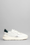 DATE LUNA PONY SNEAKERS IN WHITE LEATHER AND FABRIC