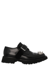 Alexander Mcqueen Studded Strap Derby Loafers In Black
