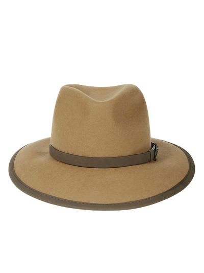 Peserico Logo Plaque Embellished Hat In Brown