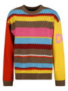 Dsquared2 Wool Blend Knit Striped Jacquard Sweater In 961
