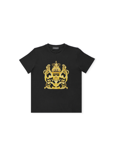 Versace Kids' Branded T-shirt Black In Nero+oro