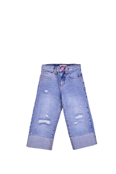 Pinko Kids' Cotton Jeans In Blue