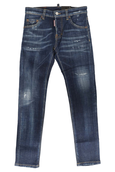 Dsquared2 Kids' Jeans In Blu Denim