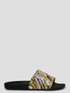 Versace Jeans Couture Shelly Logo Brush Couture Slides In Black