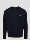 Maison Kitsuné Maison Kitsune Tricolor Fox Patch Sweater In Blue